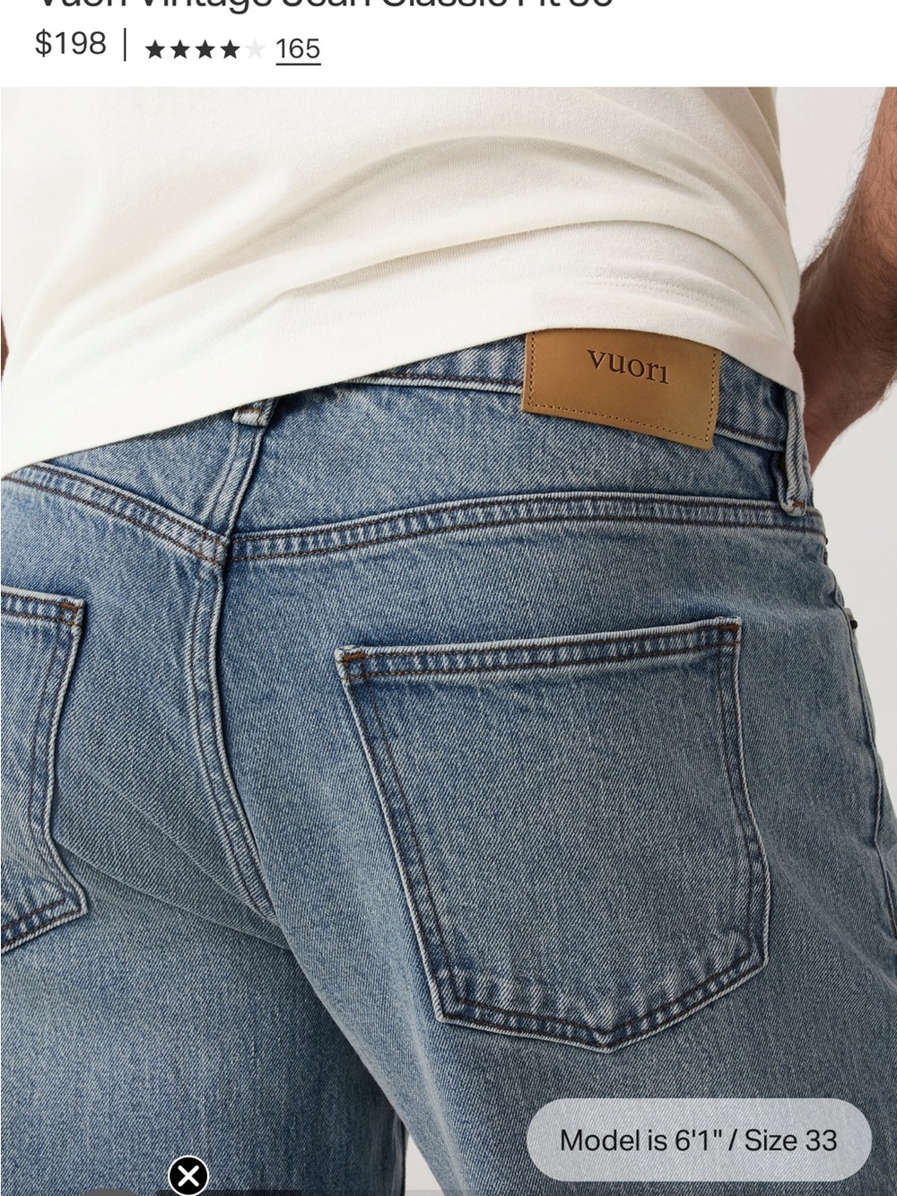 Vuori Light Blue Slim Straight Men's Jeans